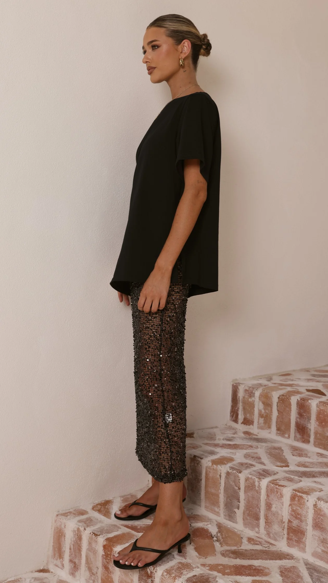 Verlo Sequins Maxi Skirt - Black