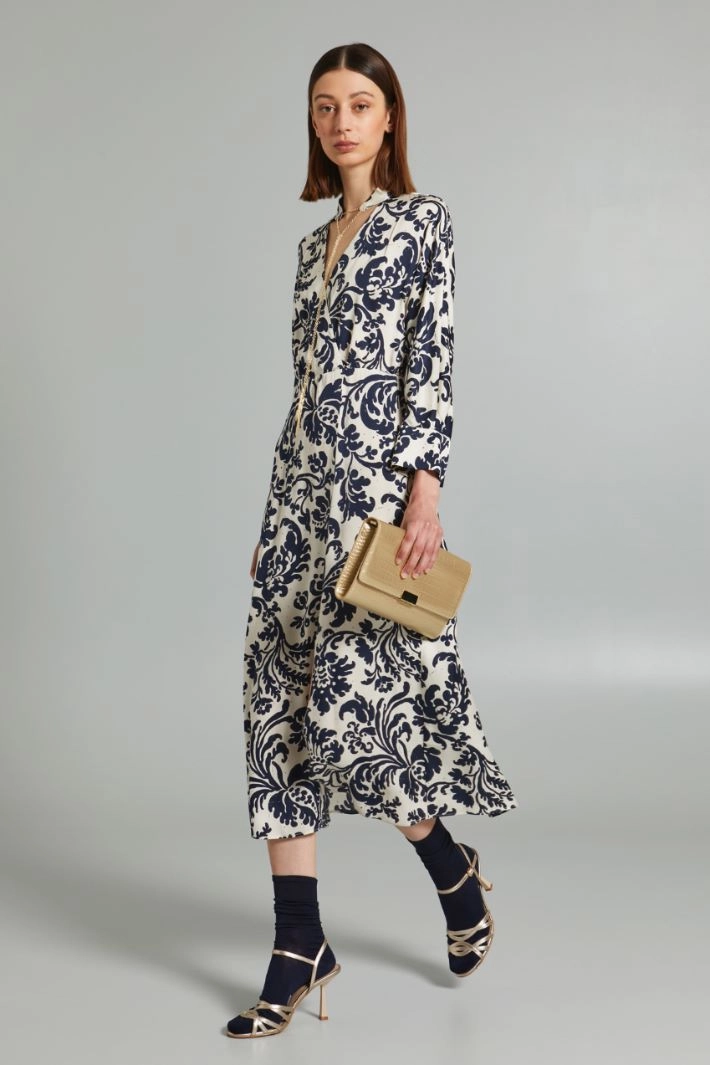 Chain-embellished dress - WHITE NIGHT BLUE