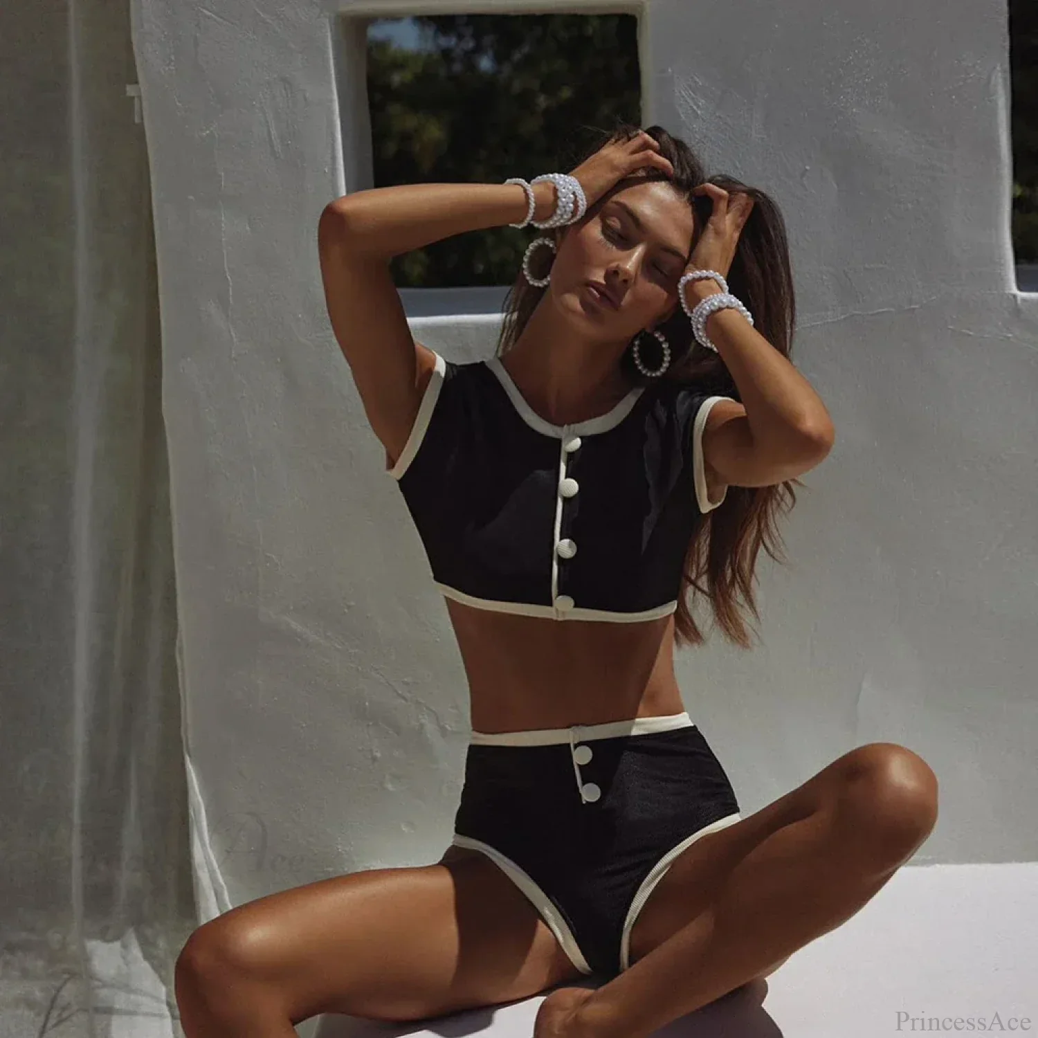 Thong Solid Bikini Set