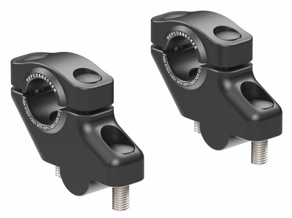 Hepco & Becker handlebar riser with offset 30 mm high and 21 mm back - blackYAMAHA 125 XSR 125 - 2021 - 2025Ref: Hbe04937A / 42404575 00 01