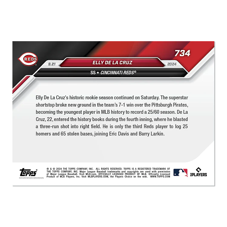 Elly De La Cruz - 2024 MLB TOPPS NOW® Card 734