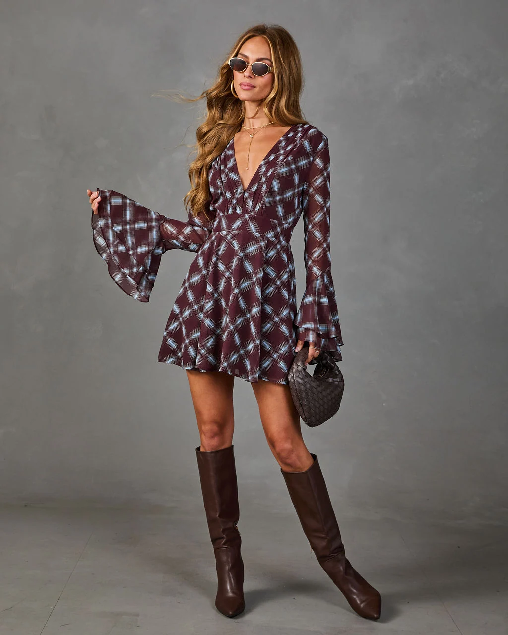 Autumn Arrival Plaid Mini Dress