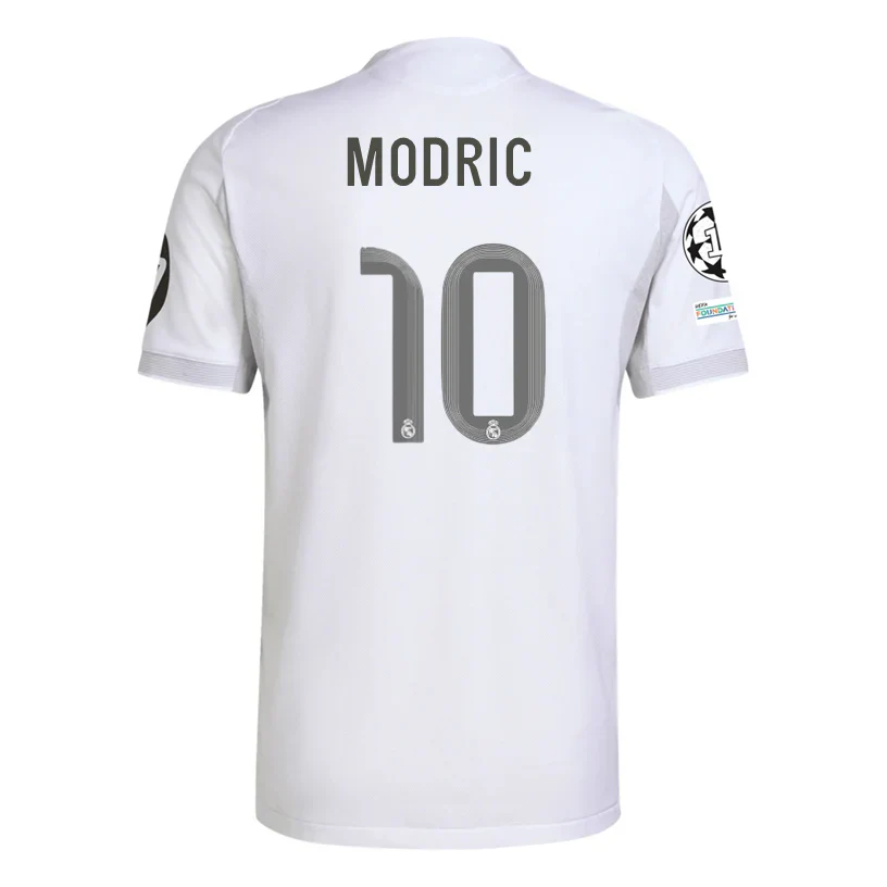Luka Modric Real Madrid 25/26 Home Jersey w/ Champions League Patches (White)