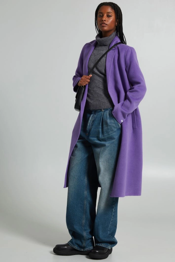 Long belted coat - VIOLET
