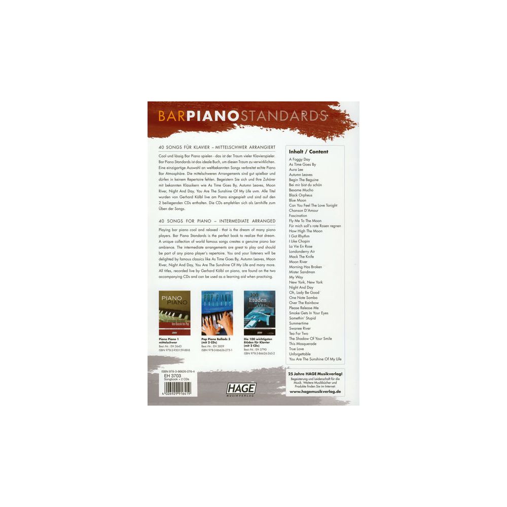 Hage Musikverlag Bar Piano Standards – Thomann Ireland