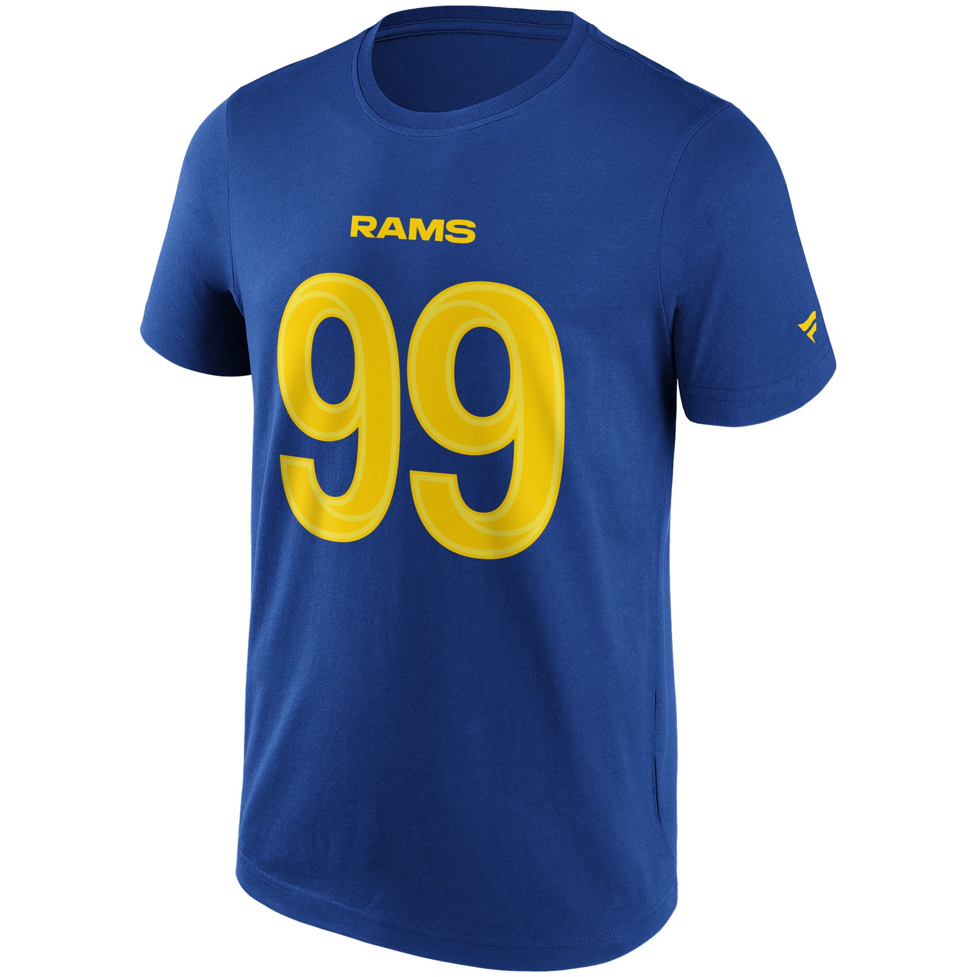 Aaron Donald #99 Los Angeles Rams Iconic Player NFL T-Shirt Blue