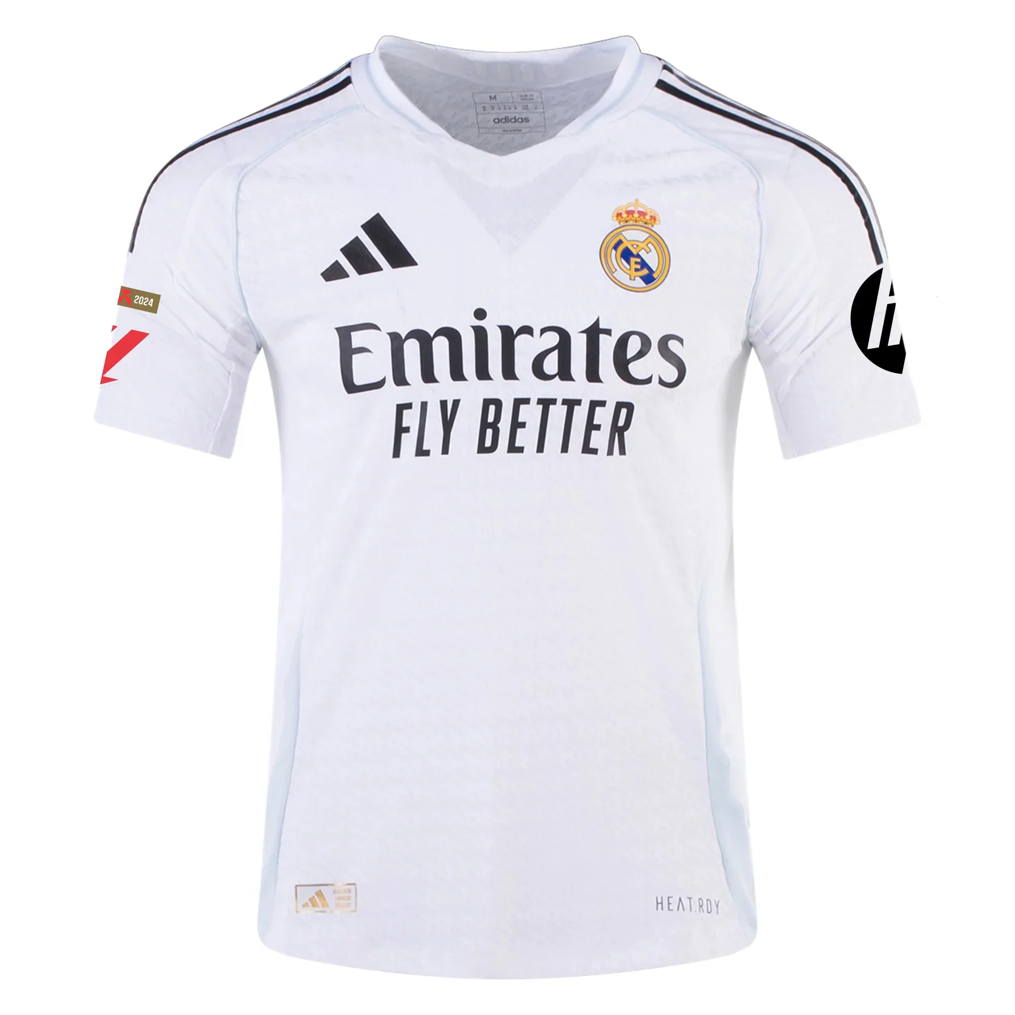 Vini Jr. Real Madrid Authentic Home Jersey w/ La Liga Patches 24/25 (White/Black)