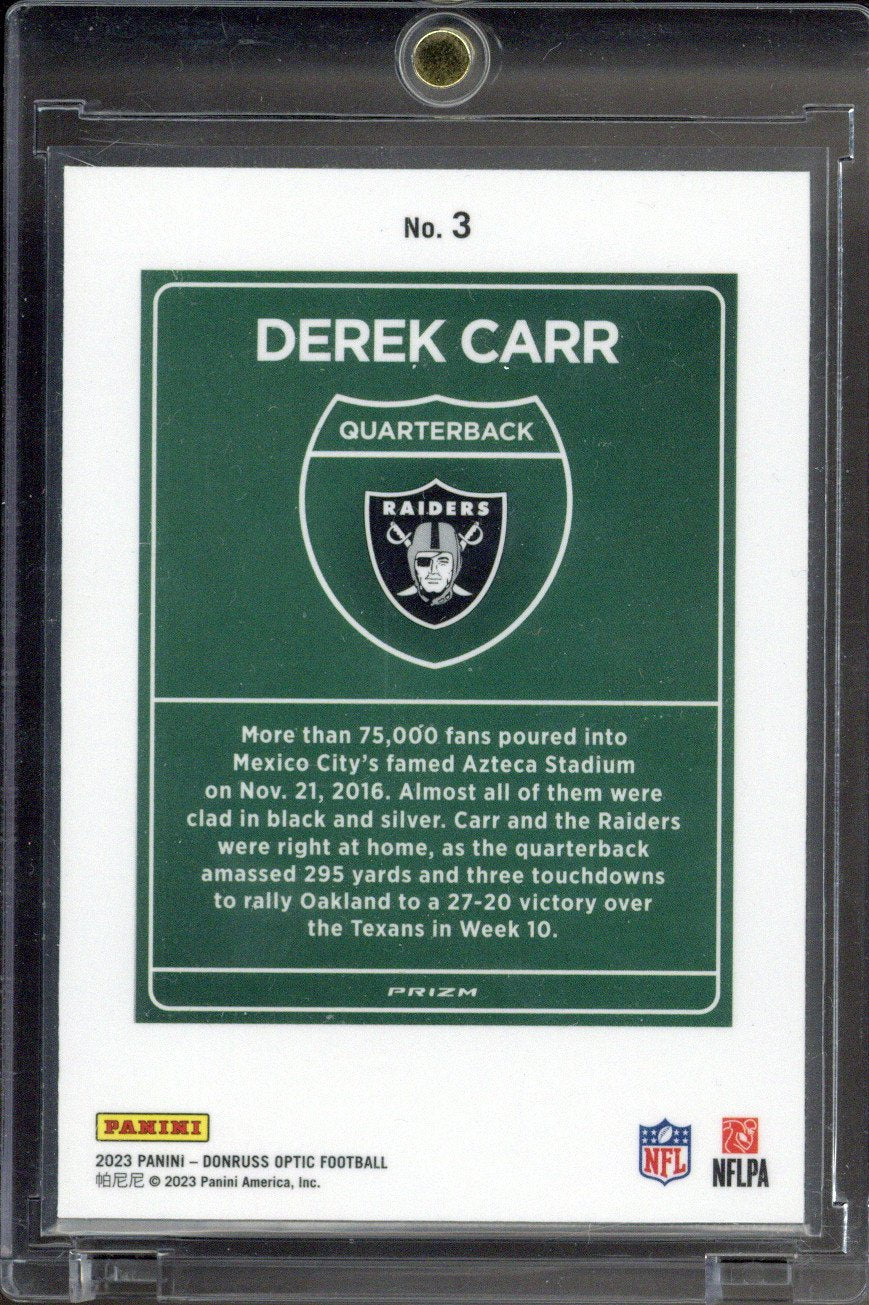 2023 Donruss Optic Derek Carr International Downtown #3