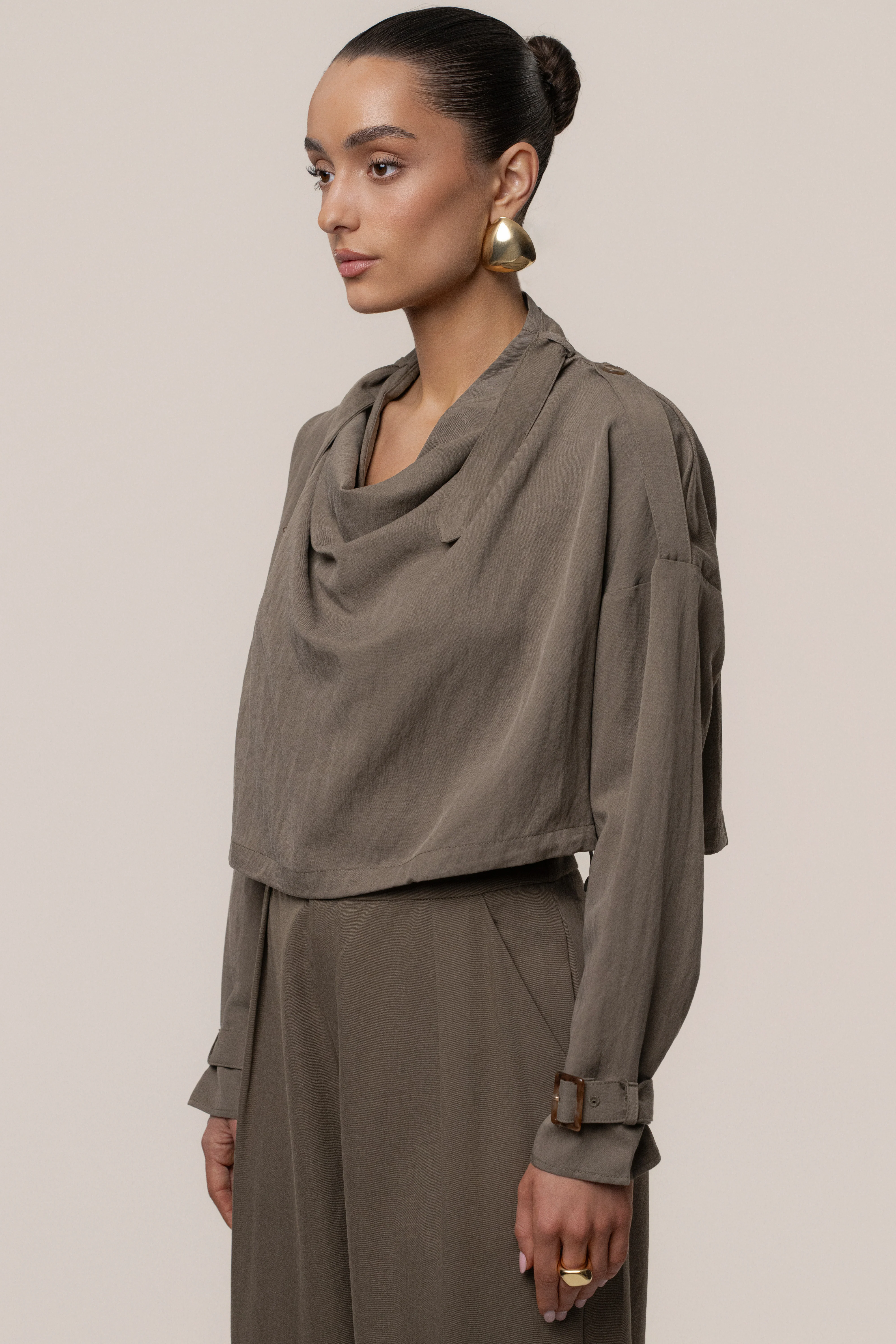Dark Taupe Wanderlust Crop Top
