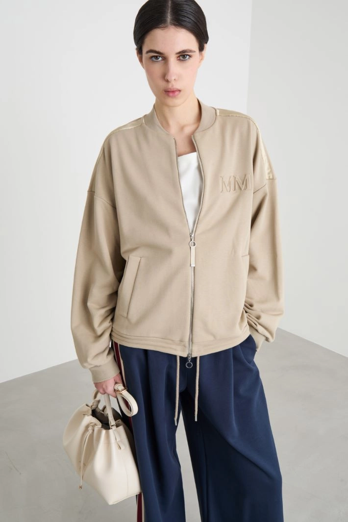 Zip-through sweatshirt - BEIGE