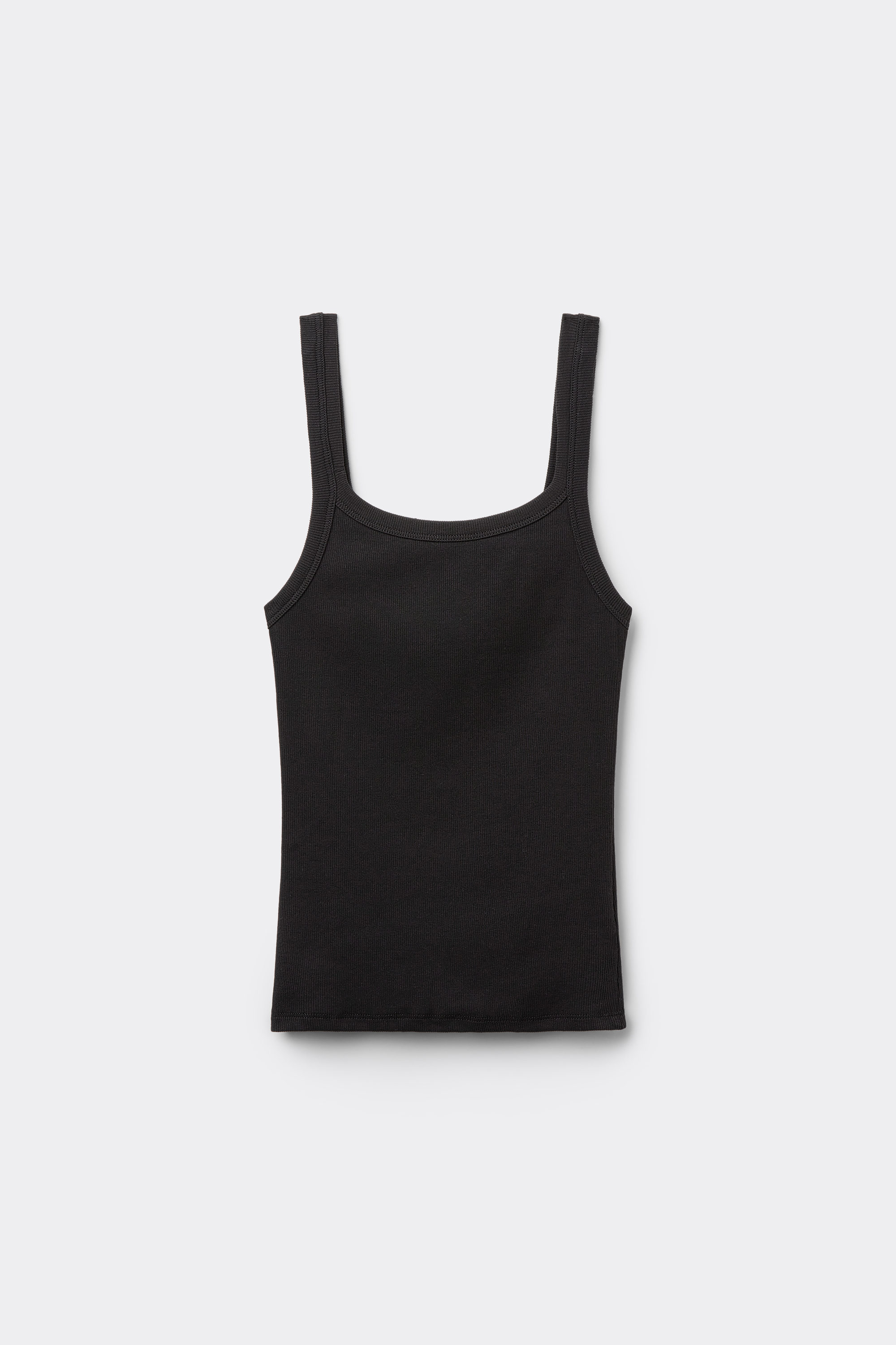 Square Neck Ribbed Cotton Camisole