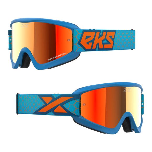 EKS GOX FLAT OUT cross mask - RED MIRROR 2024 - Blue / OrangeRef: KS0065