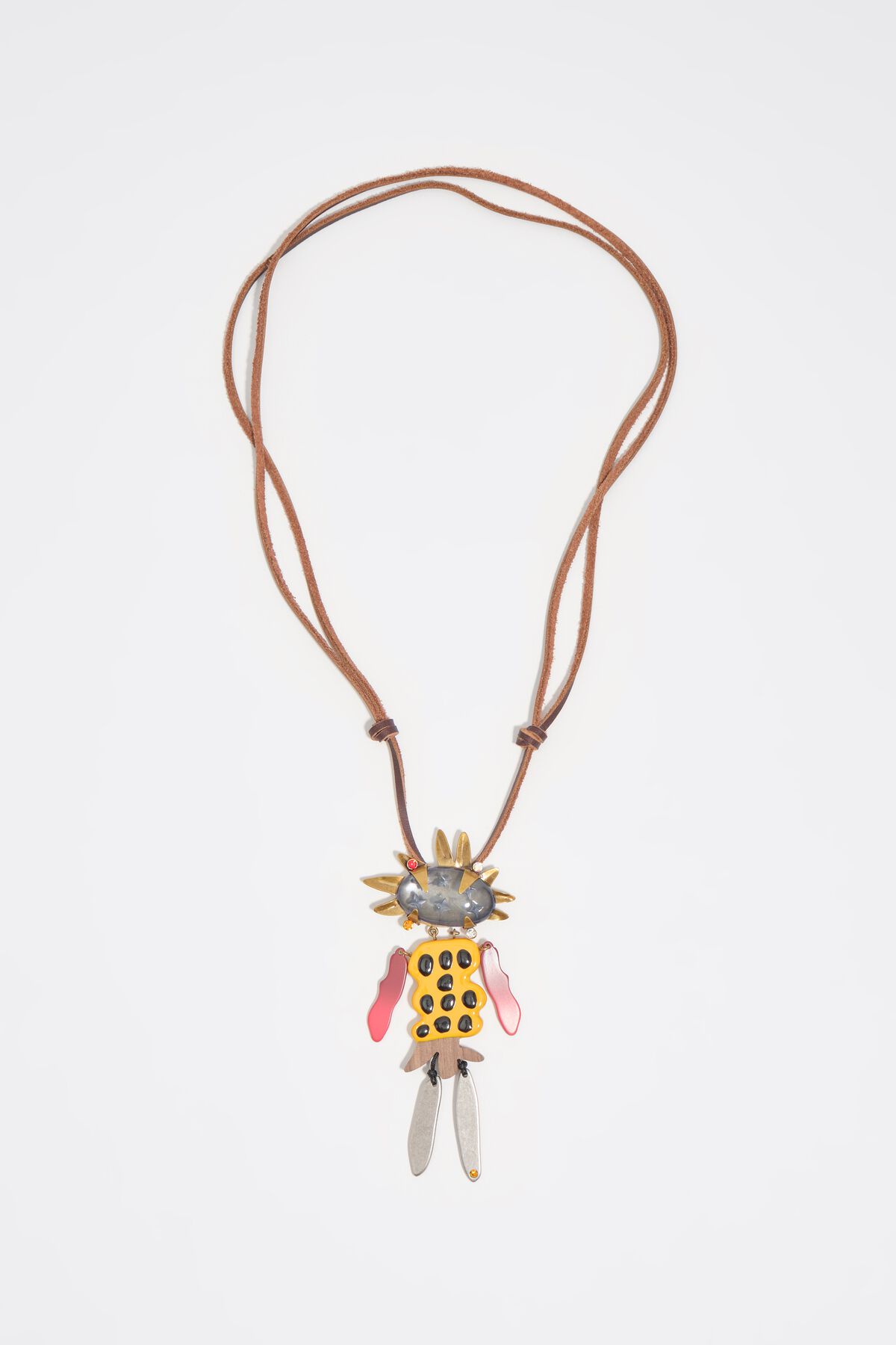 Aged gold dancer necklace