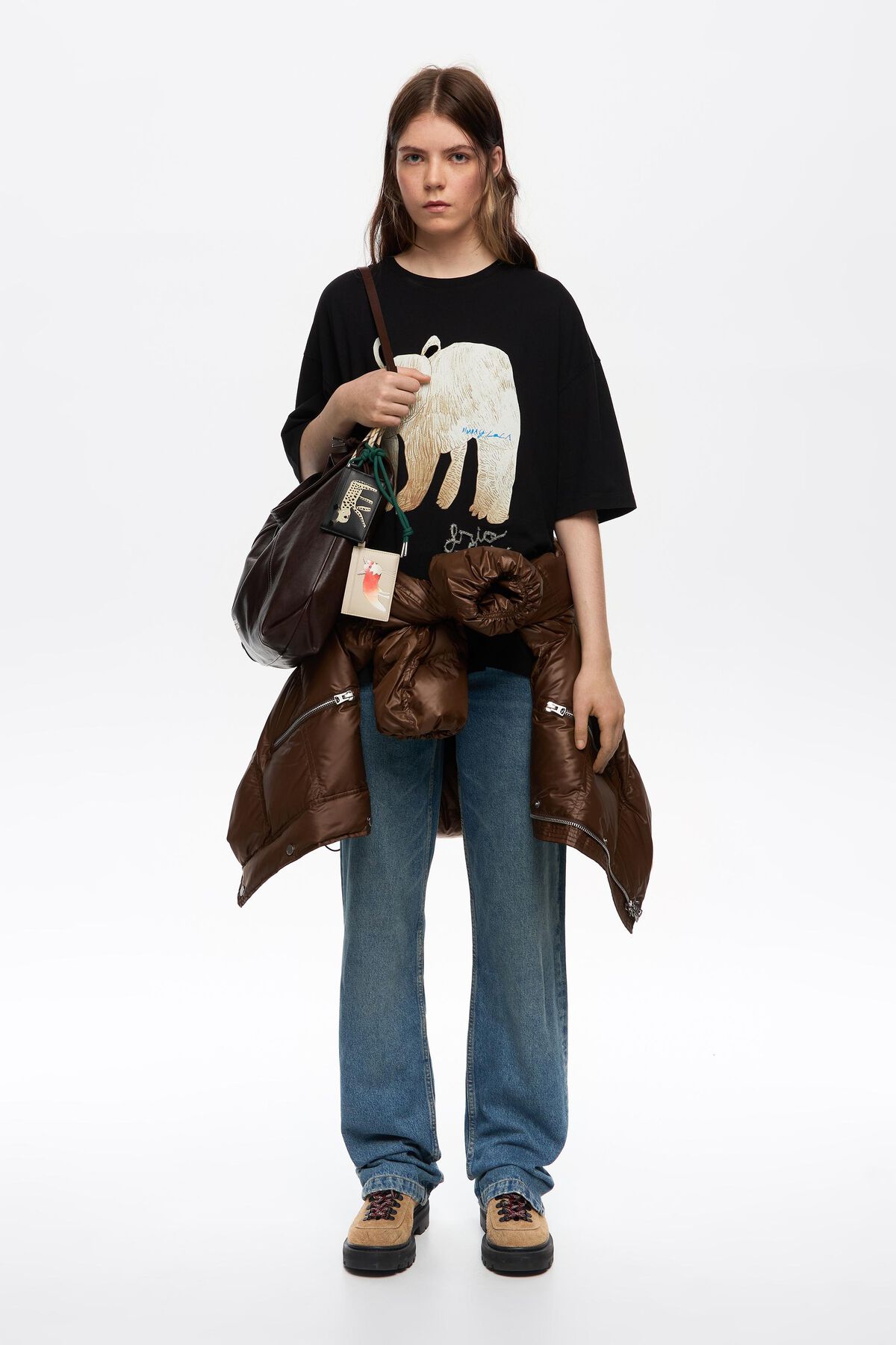 Black Frío Peludo logo short-sleeved T-shirt