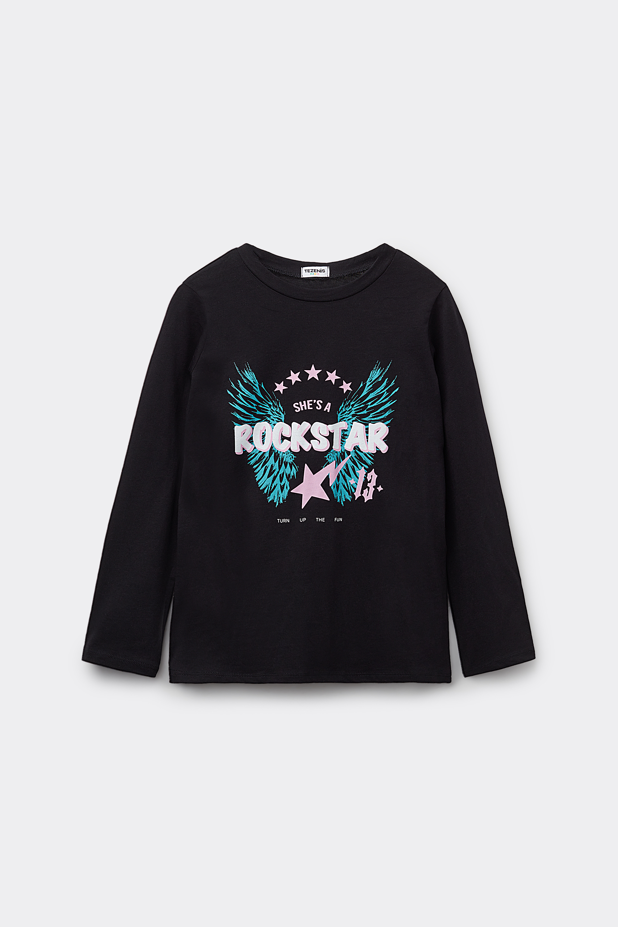 Girls’ Long Sleeve Cotton Top with Print