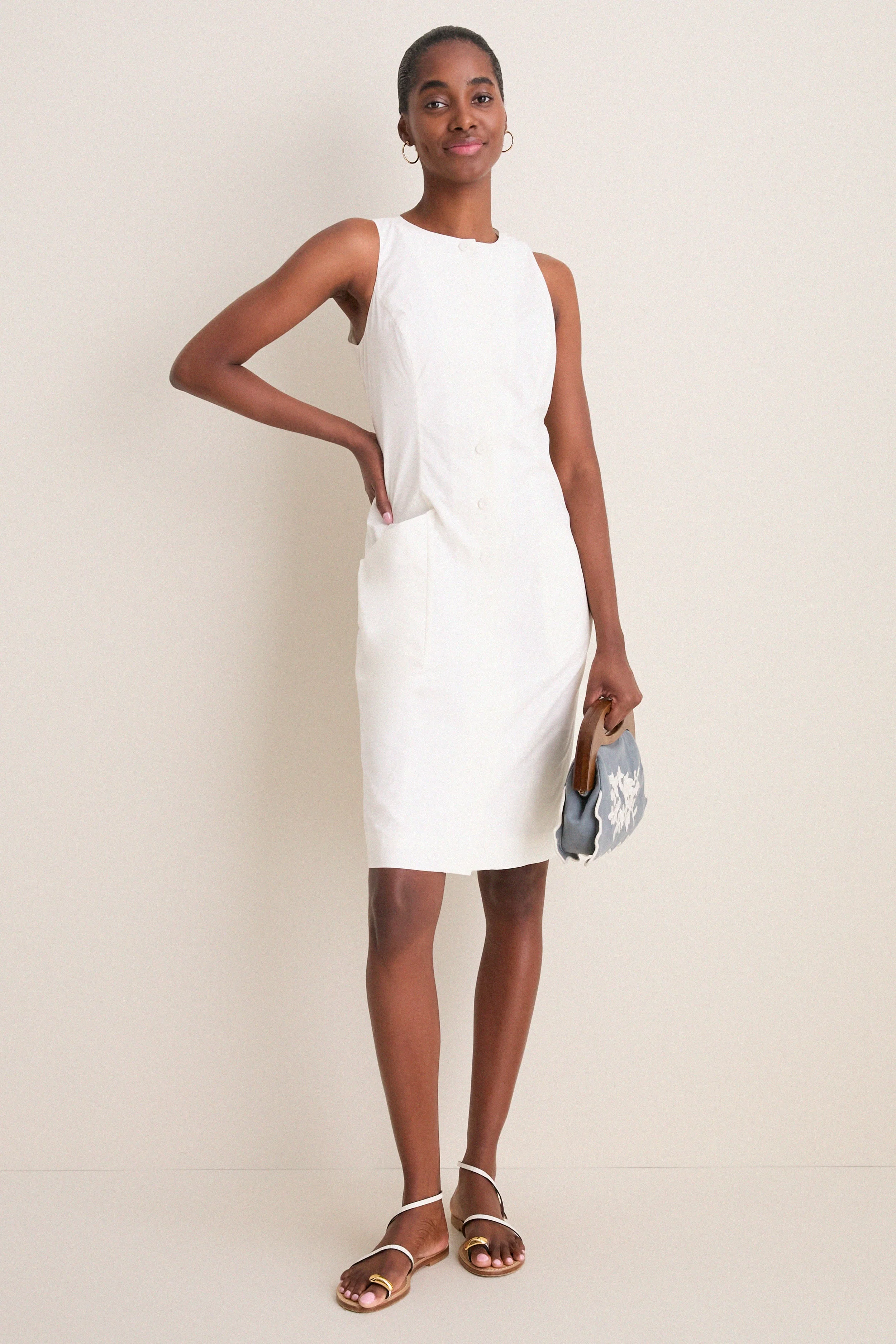 White Cotton Poplin Florence Dress