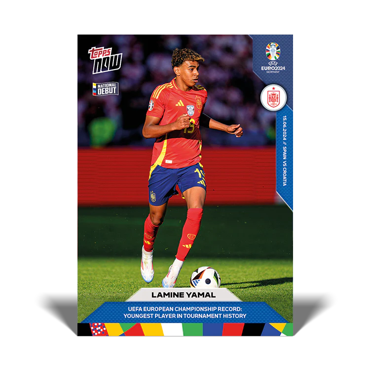 Lamine Yamal - UEFA European Championship Record. Youngest player in tournament history - EURO 2024 TOPPS NOW® Card 5