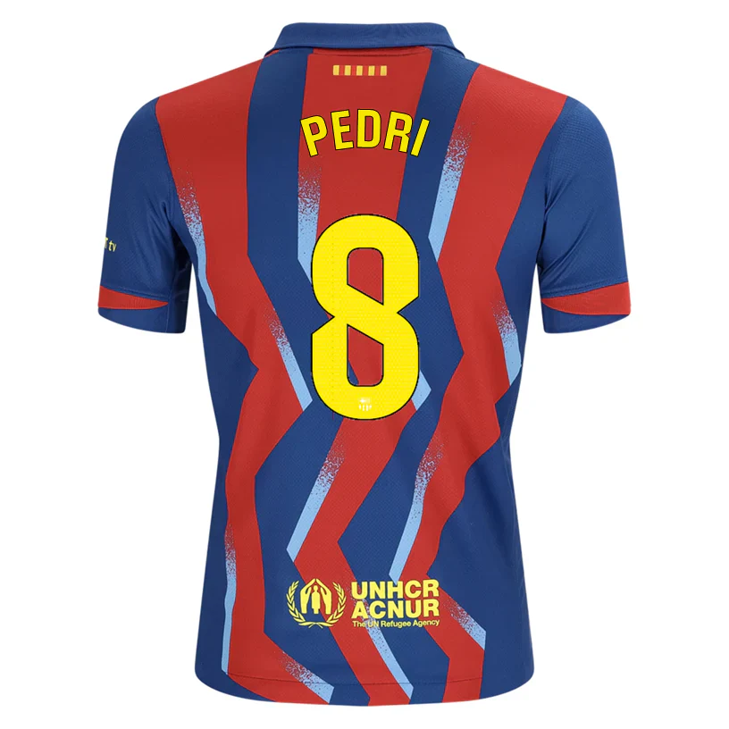 Youth Pedri FC Barcelona 4th Soccer Jersey 25/26 (Gym Blue/Salsa Red)