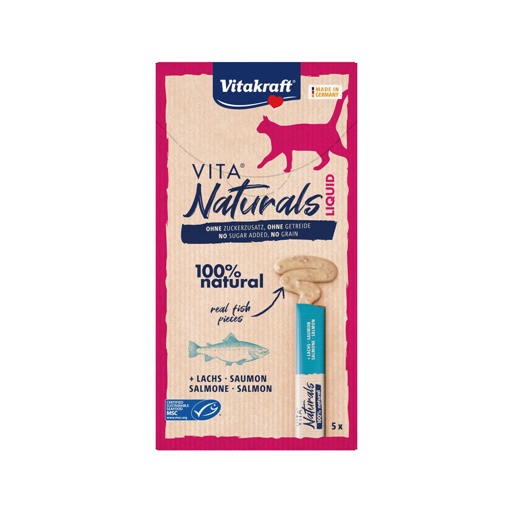 Vitakraft Vita Naturals Liquid - Salmon - 5 x 15 g