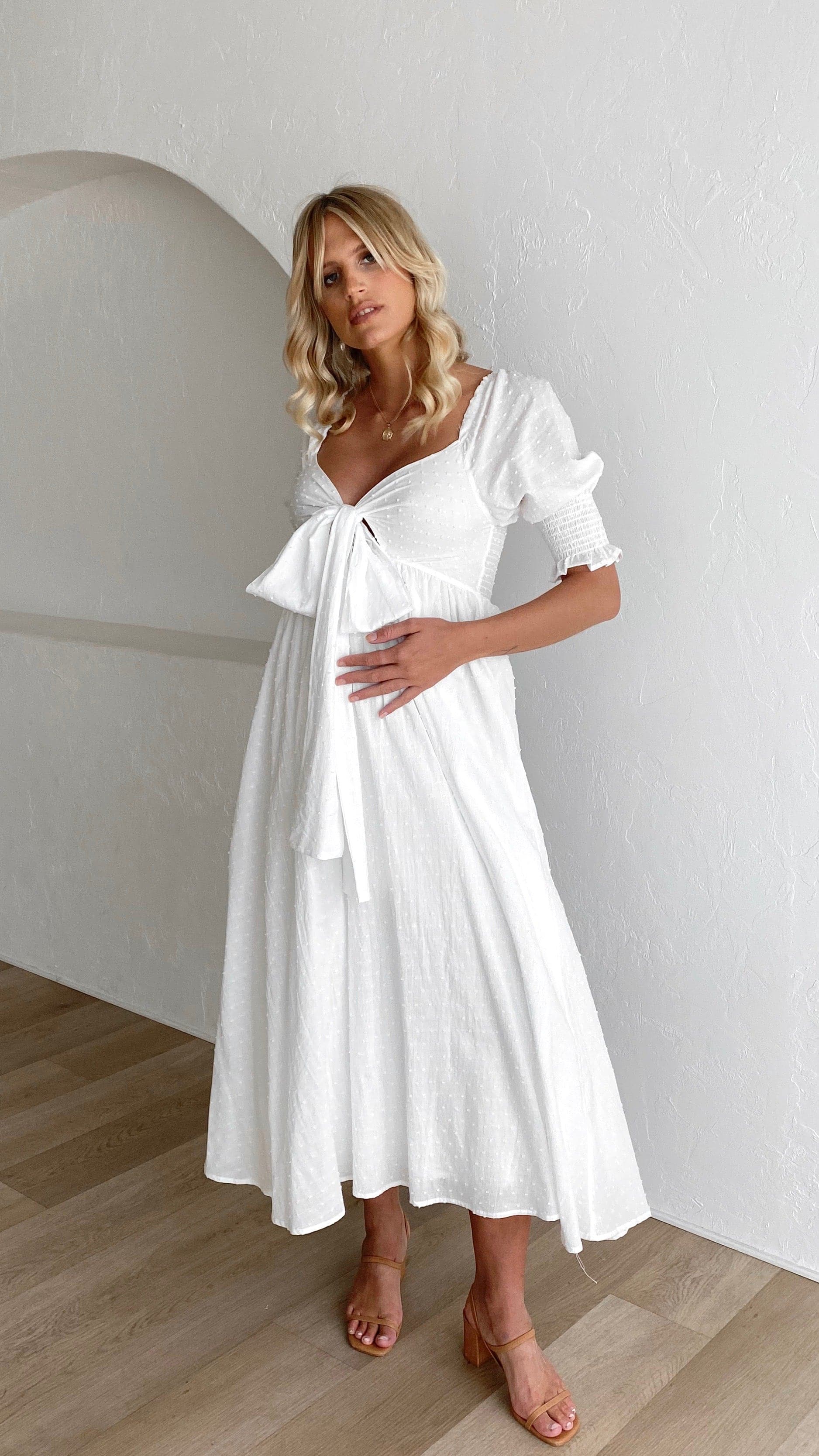 Cierra Midi Dress - White