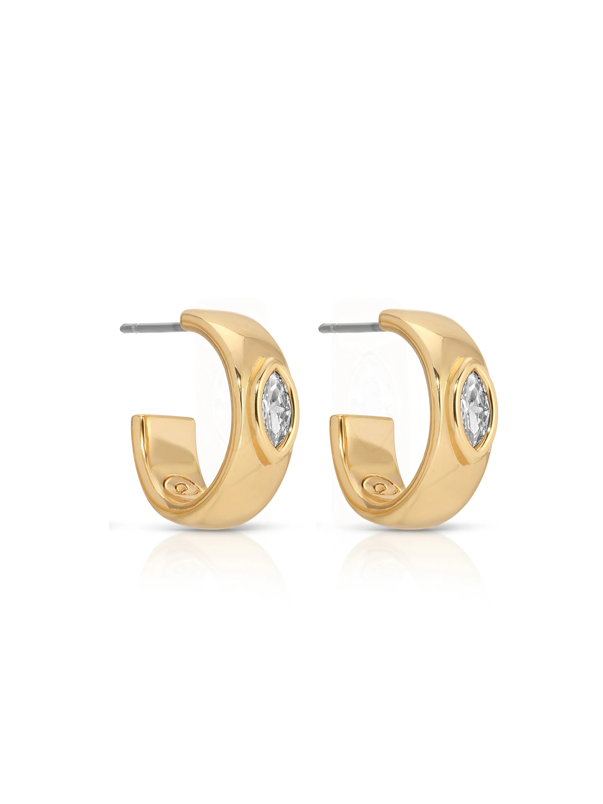 Small Marquise Crystal Hoops