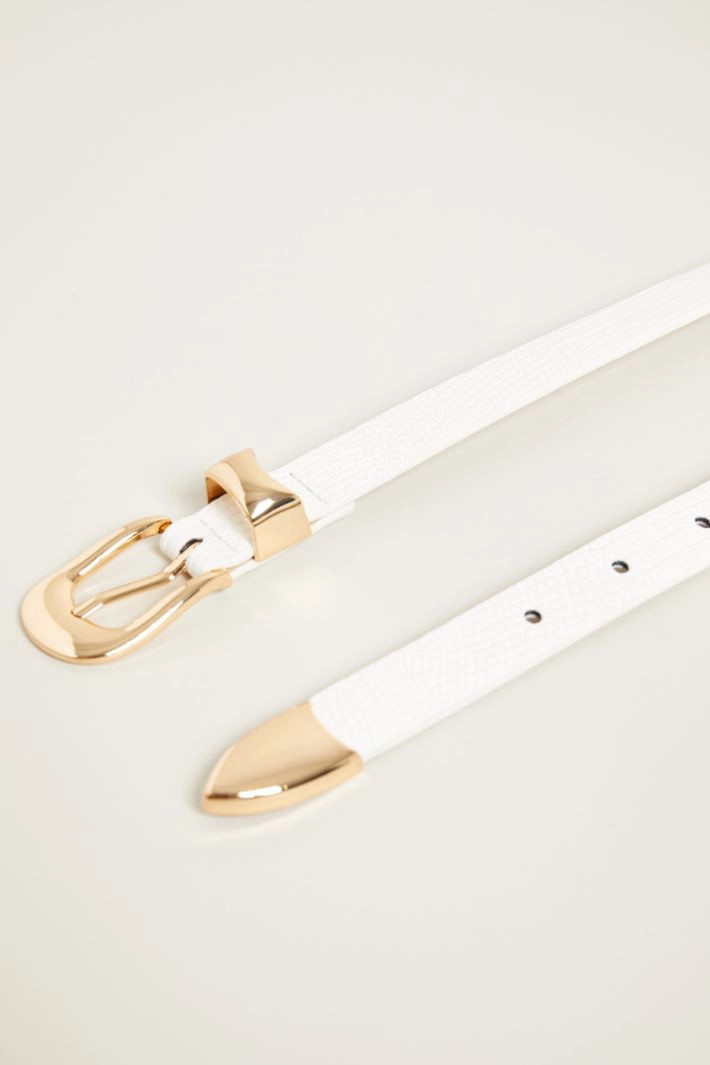 Croc print belt - WHITE