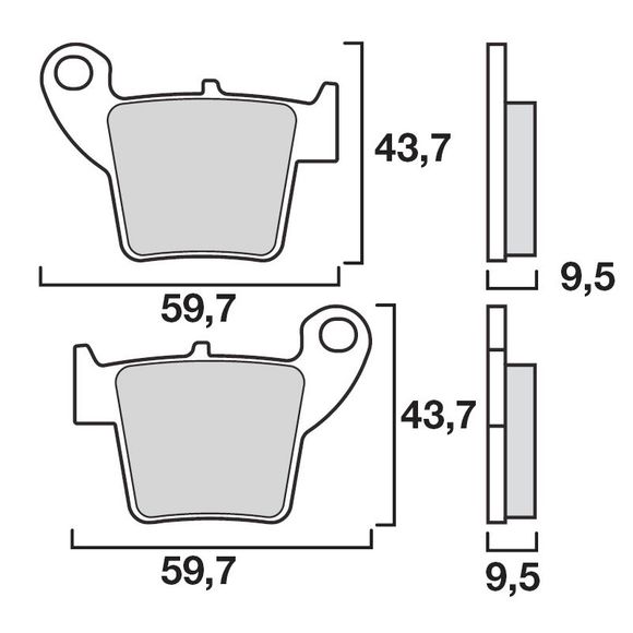 Brembo Sinter Sintered Metal rear brake padsRef: 07HO48SD