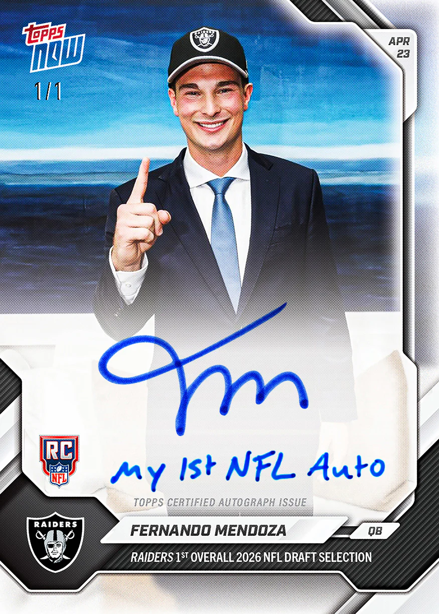 Fernando Mendoza  - 2026 NFL Topps NOW® - Card FMEN - PR: 126581