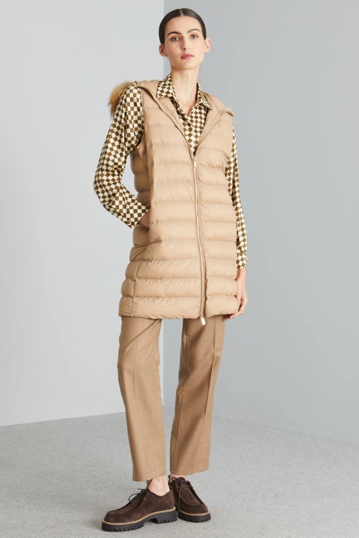 Padded coat with matching gilet - CAMEL