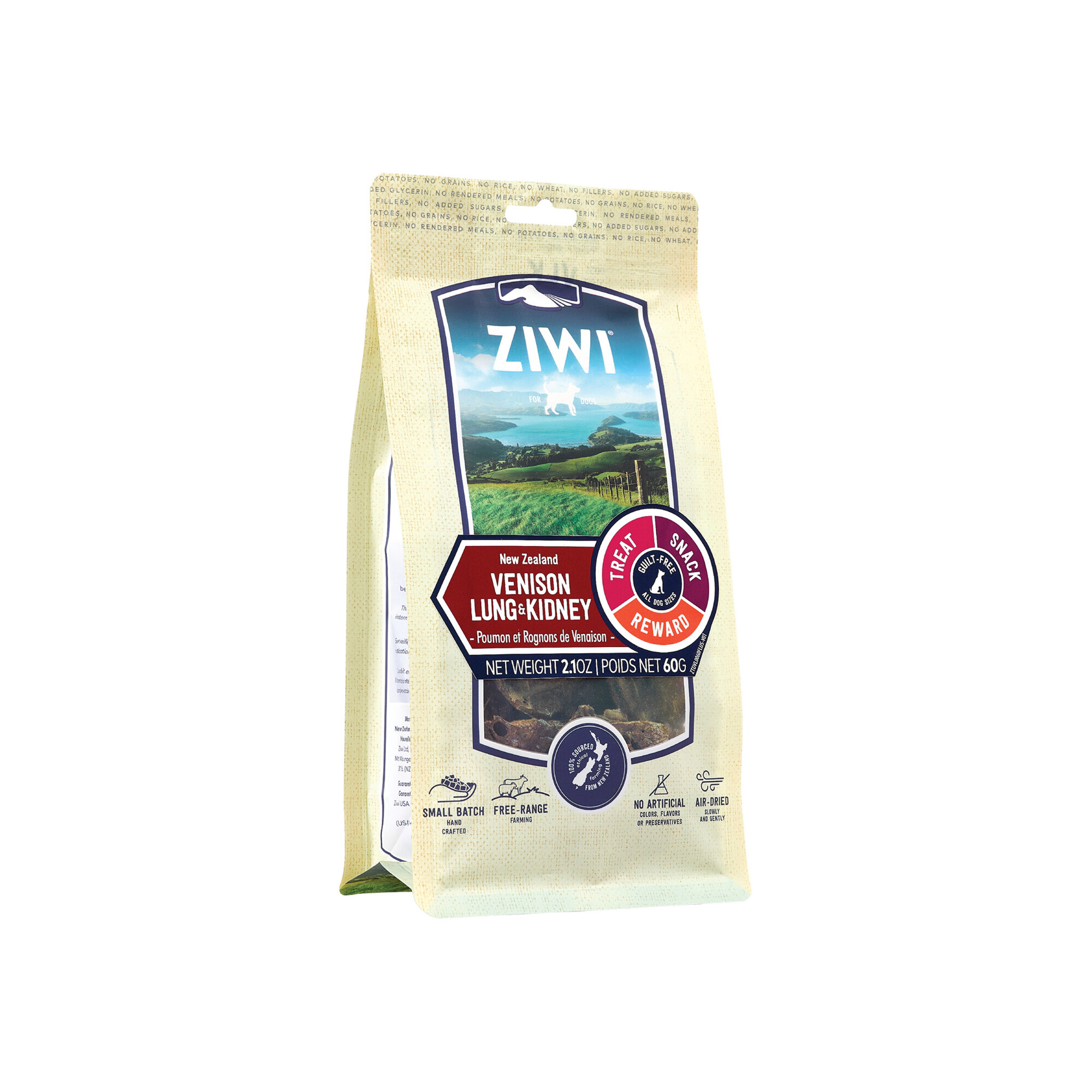 ZIWI Peak Dog Treats - Venison Lung & Kidney - 60g