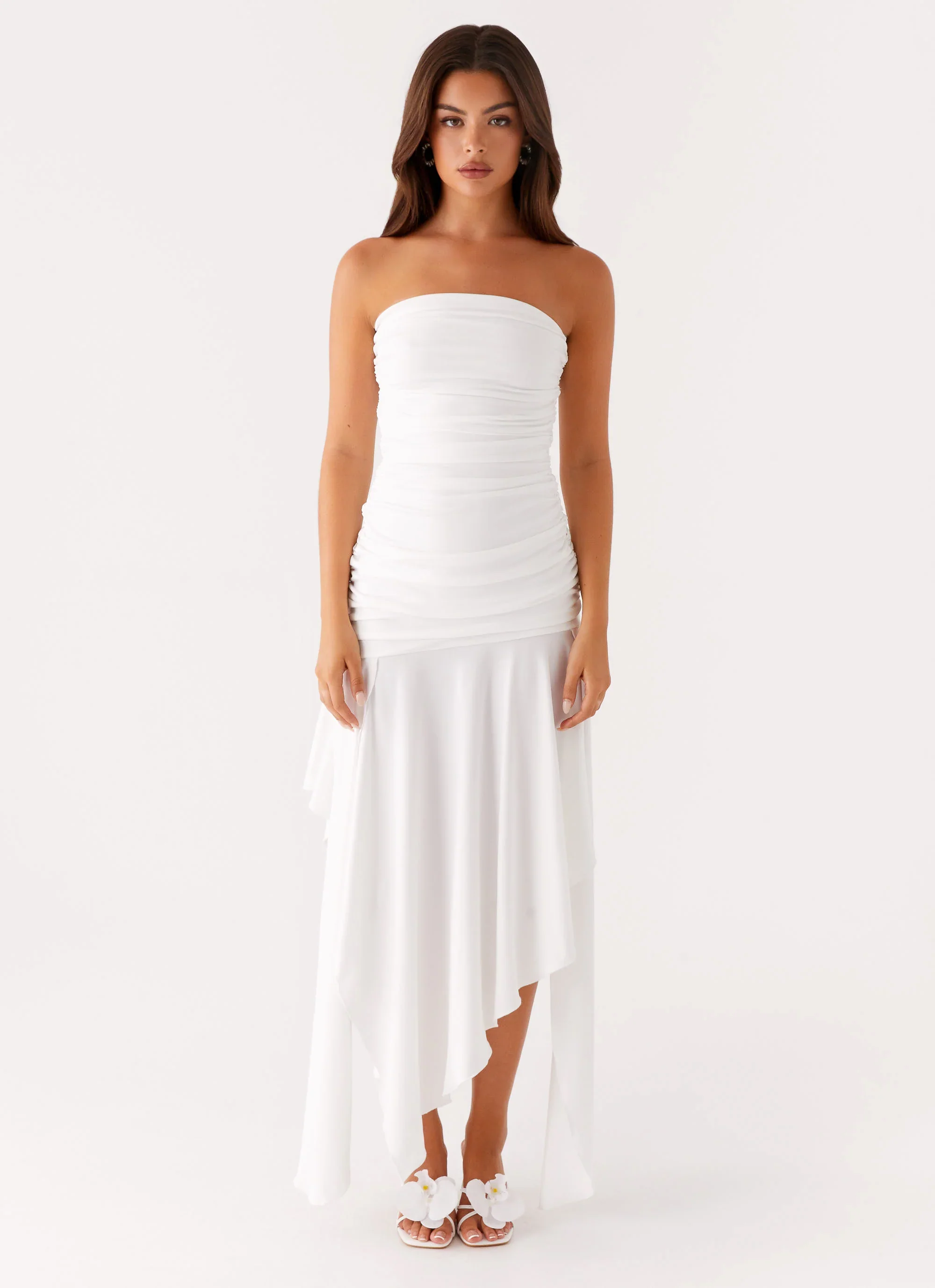 Ora Strapless Maxi Dress - White