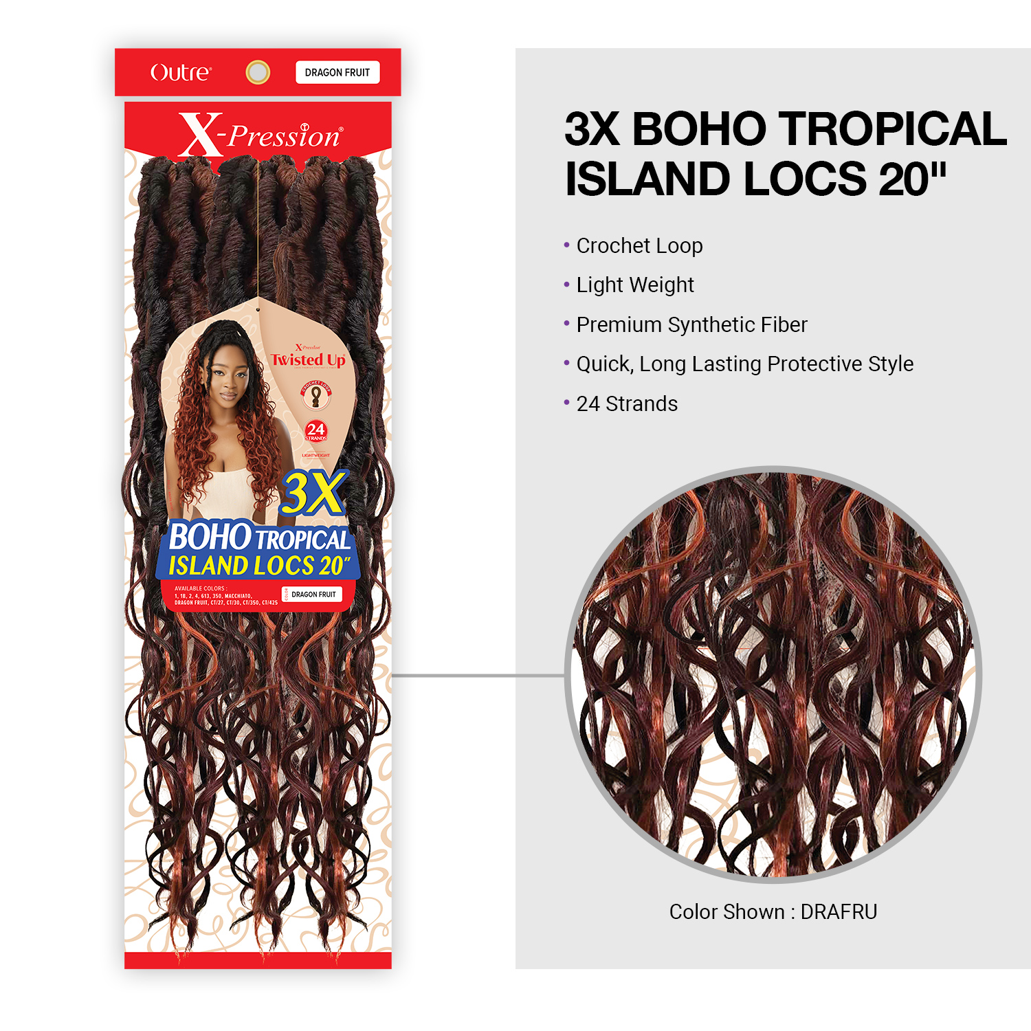 Outre Crochet Braids X-Pression Twisted Up 3X Boho Tropical Island Locs 20