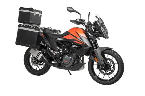 Touratech suitcase Complete kit ZEGA Evo 31/38 - Gray support included - Black anodizedKTM 390 390 ADVENTURE - 2020 - 2024Ref: Trt01036A / 01-375-6832-0