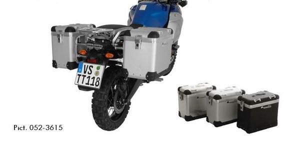 Touratech ZEGA Pro 38/45 suitcase - Gray support included - Black anodizedRef: Trt01516A / 01-052-3616-0
