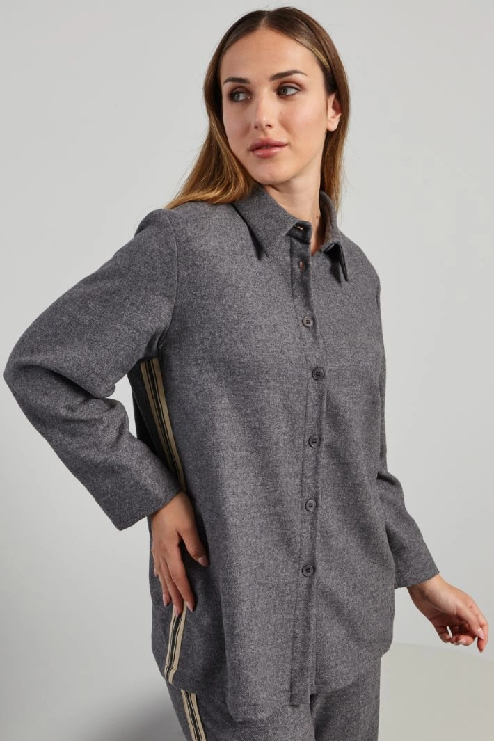 Tunic with side bands - GREY BEIGE