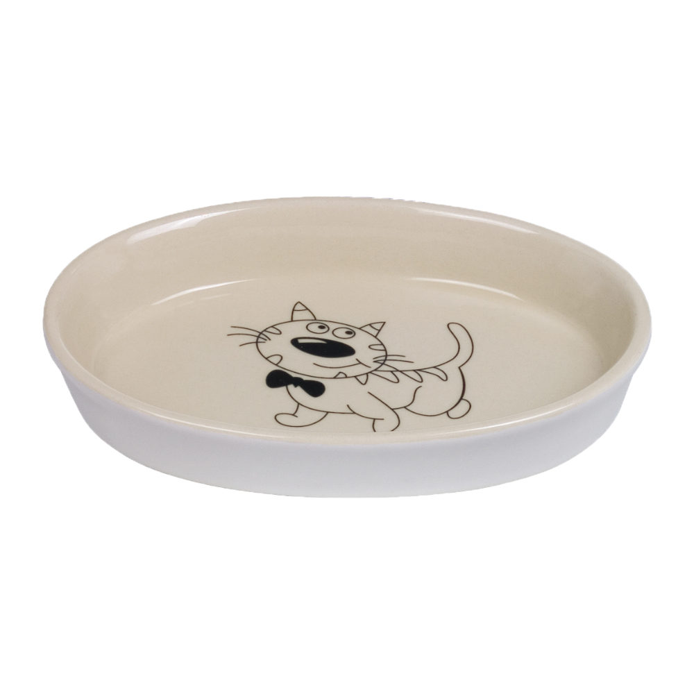 Nobby Oval Ceramic Bowl - Cream & Beige