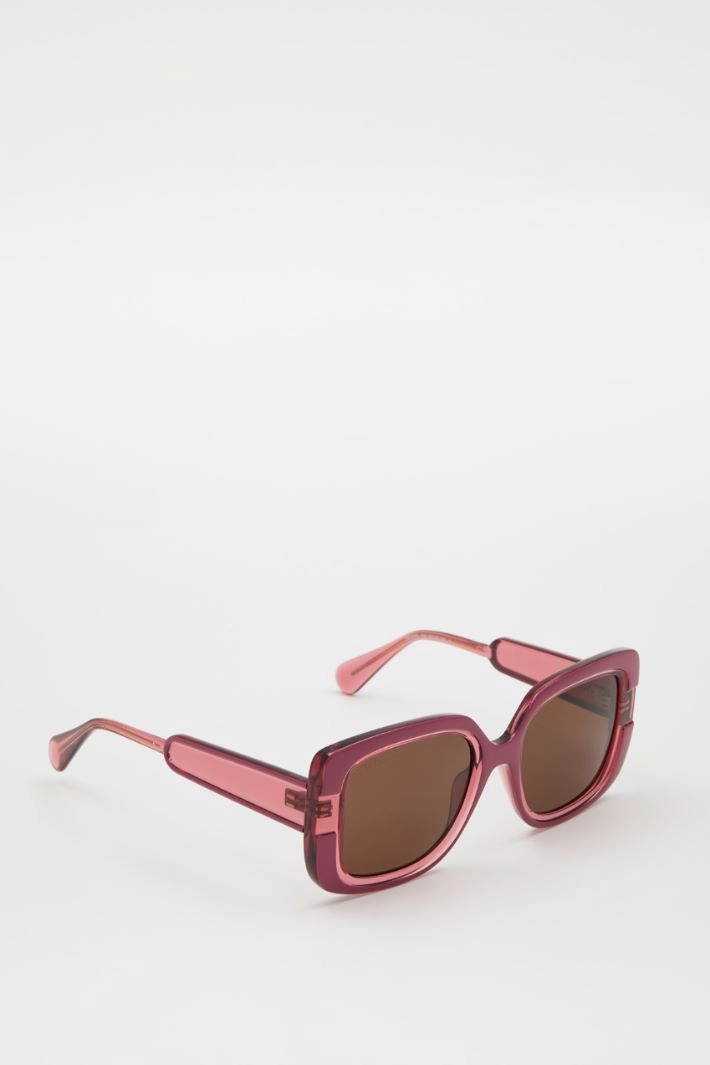 Oversized glasses with bas reliefs - PINK