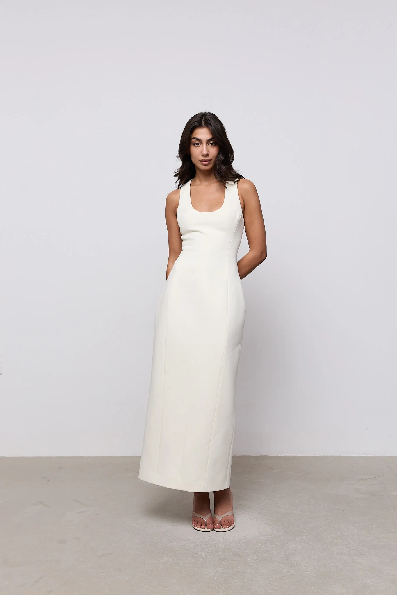 Cotton Mix Midi Dress