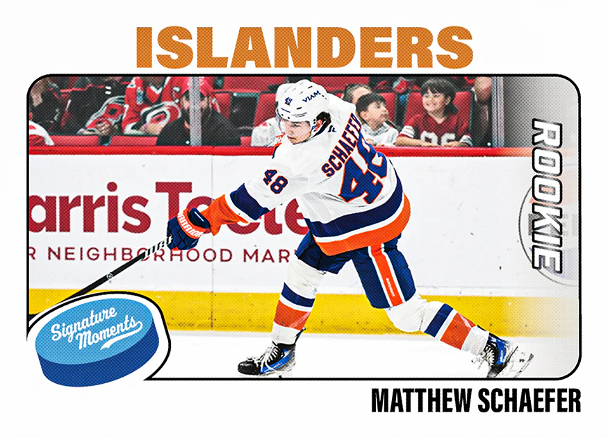Matthew Schaefer - 2025-26 NHL Topps NOW® - Sticker # 142 Pack - PR: 1705