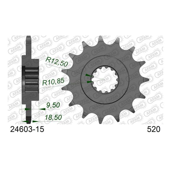 Kit chaine AFAM 520 Type AcierRef : AA0113 / KIT103565