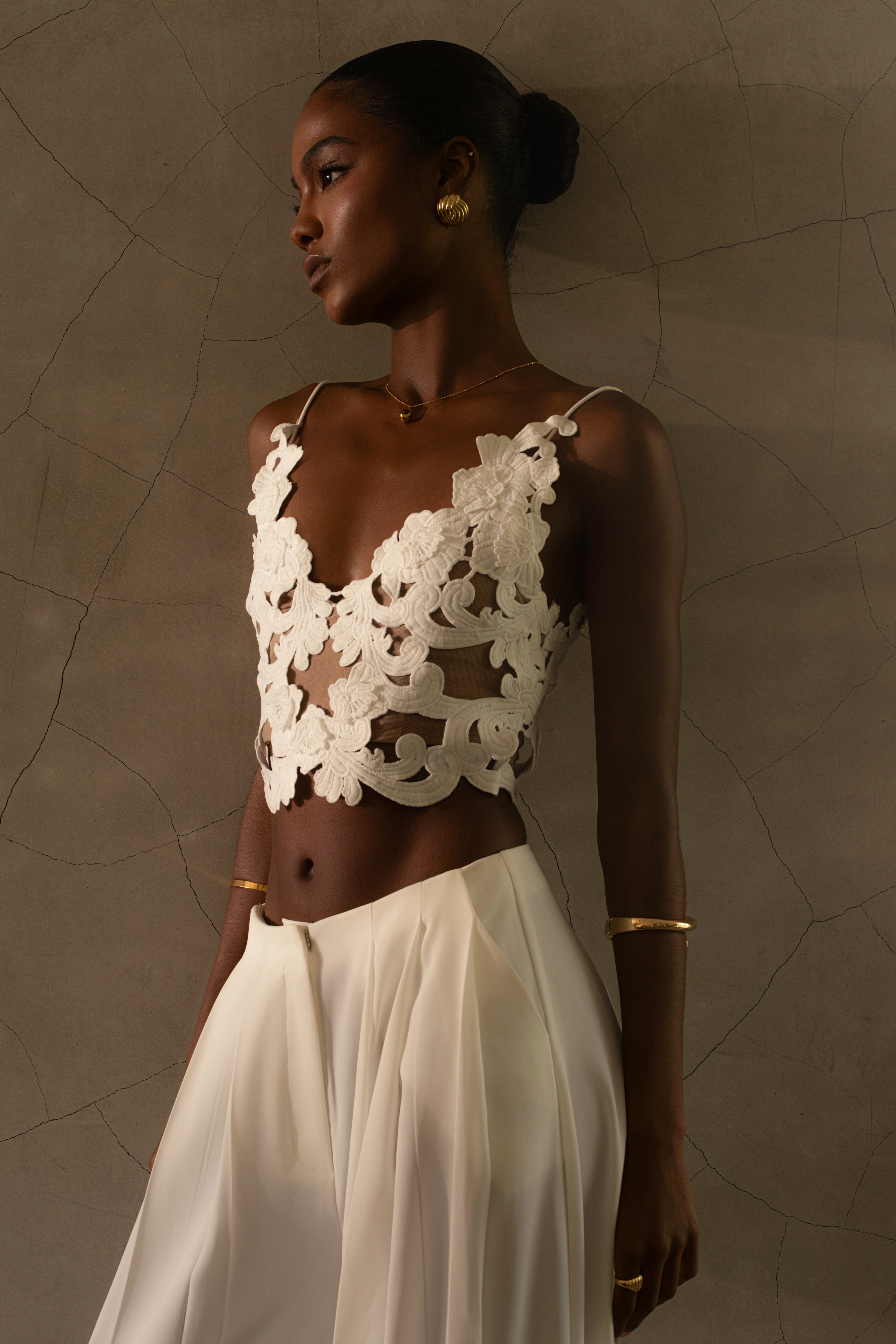 White Anahi Embroidered Top