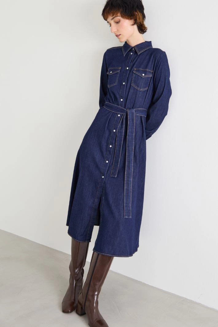 Denim shirt dress - BLUE
