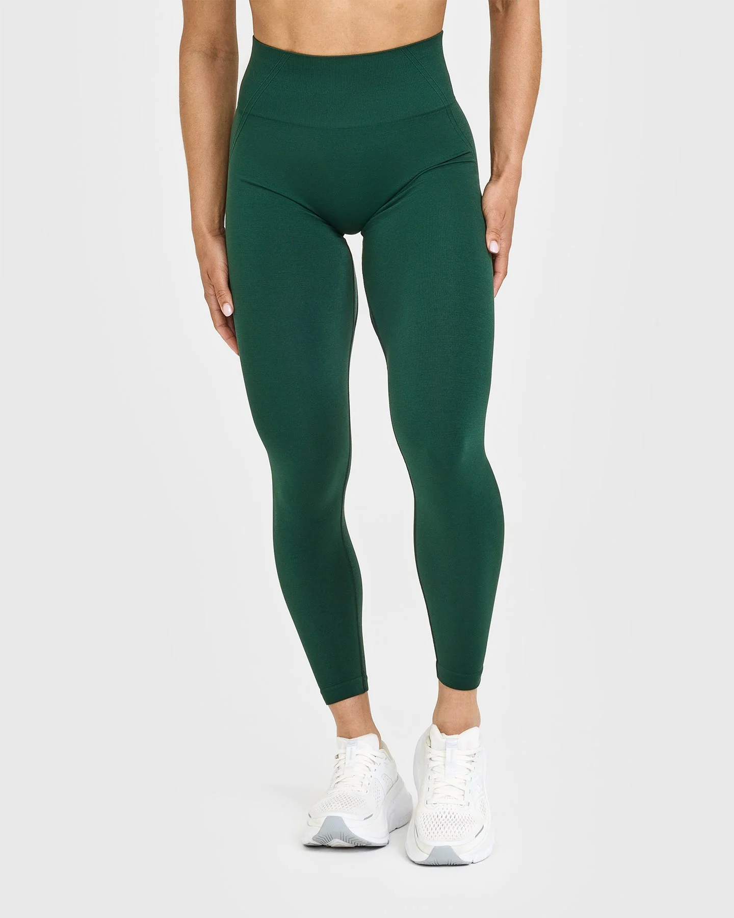 EffortlessLift™ Seamless Leggings with White Logo | Racing Green