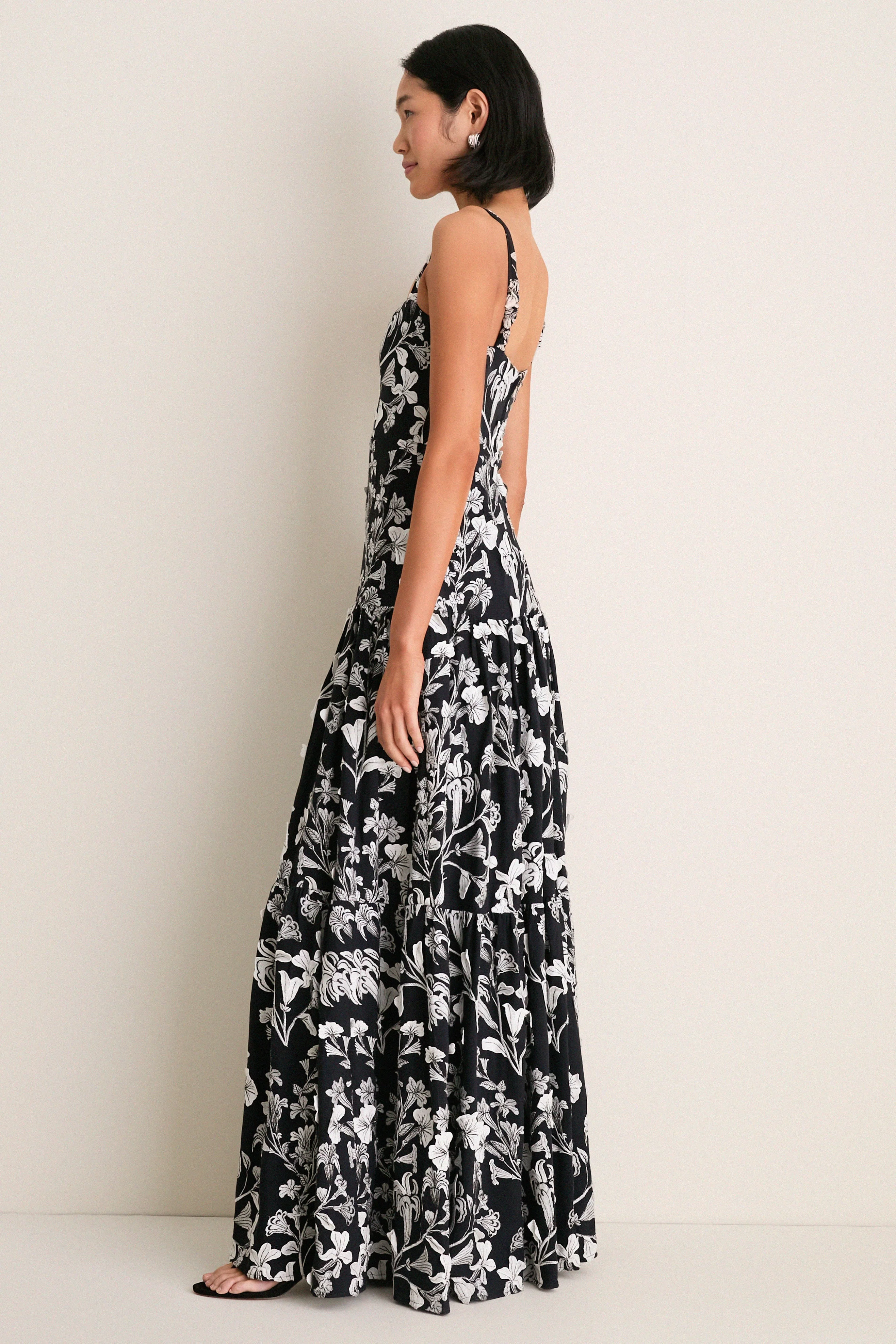 Exclusive Embroidered Guayacan Lima Maxi Dress