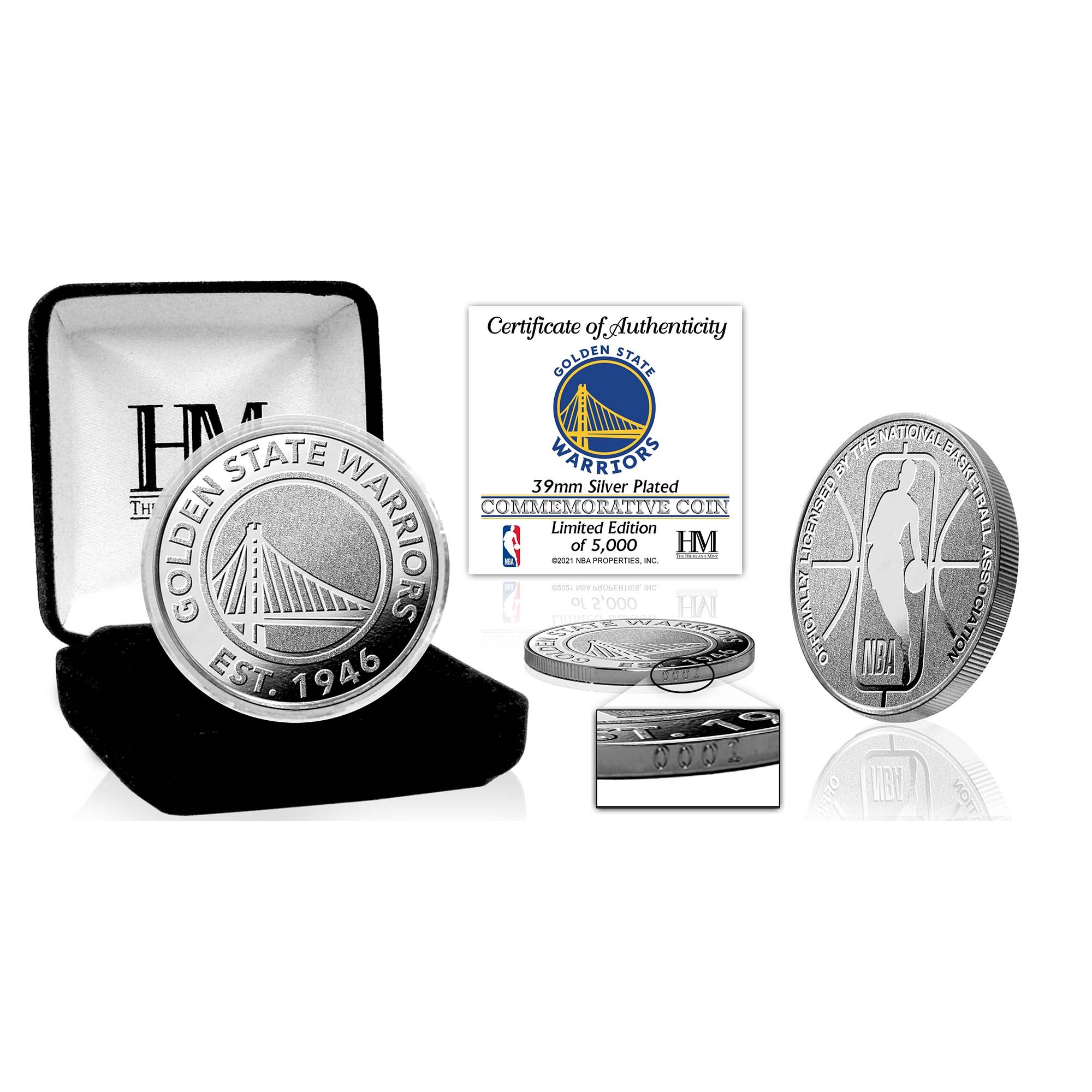 Golden State Warriors NBA Team Silver Mint Coin