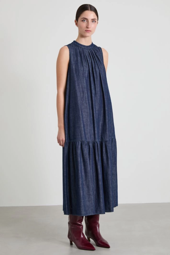 Long denim dress - BLUE