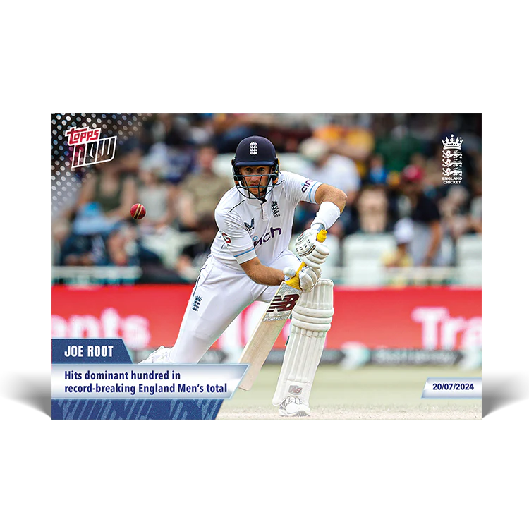 Joe Root - Hits dominant hundred in record-breaking England Men's total - 23/24 ECB TOPPS NOW® Card 12 - PR:32