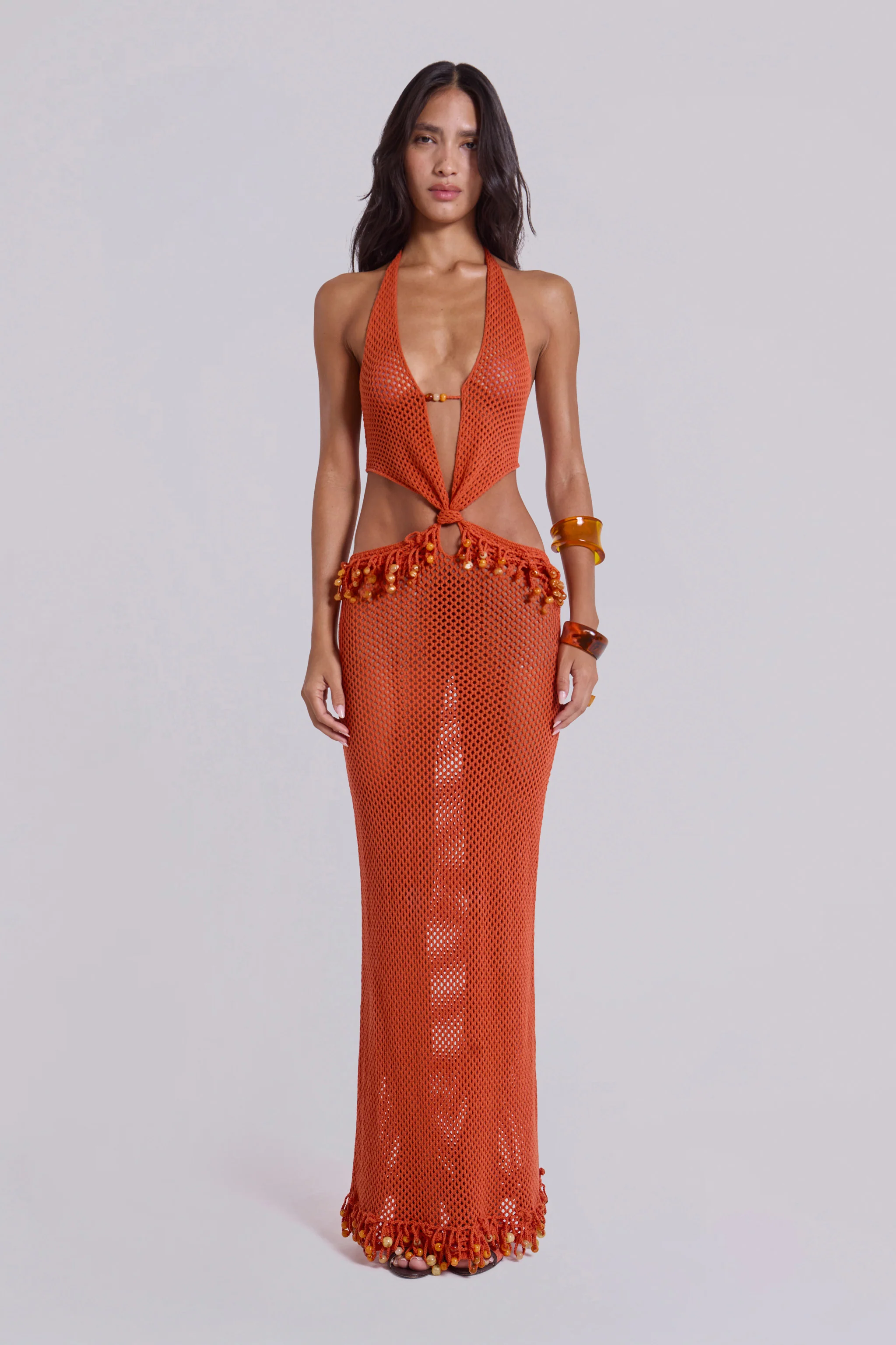 Naida Beaded Crochet Maxi Dress