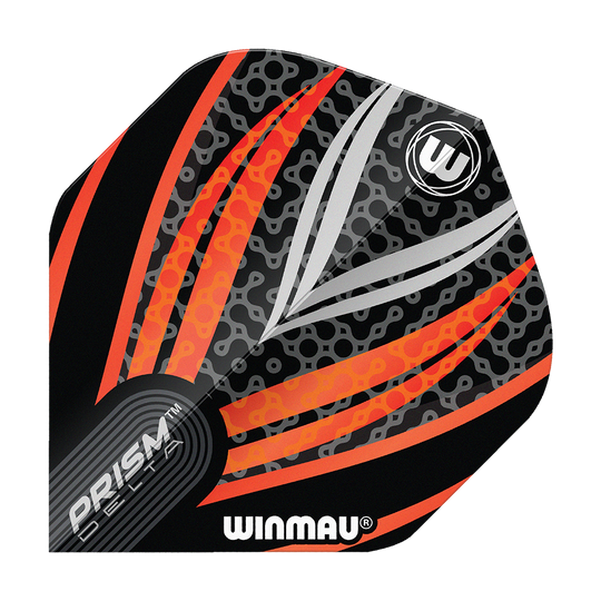 Winmau Prism Delta Black White Orange No. 2 Standard Flights