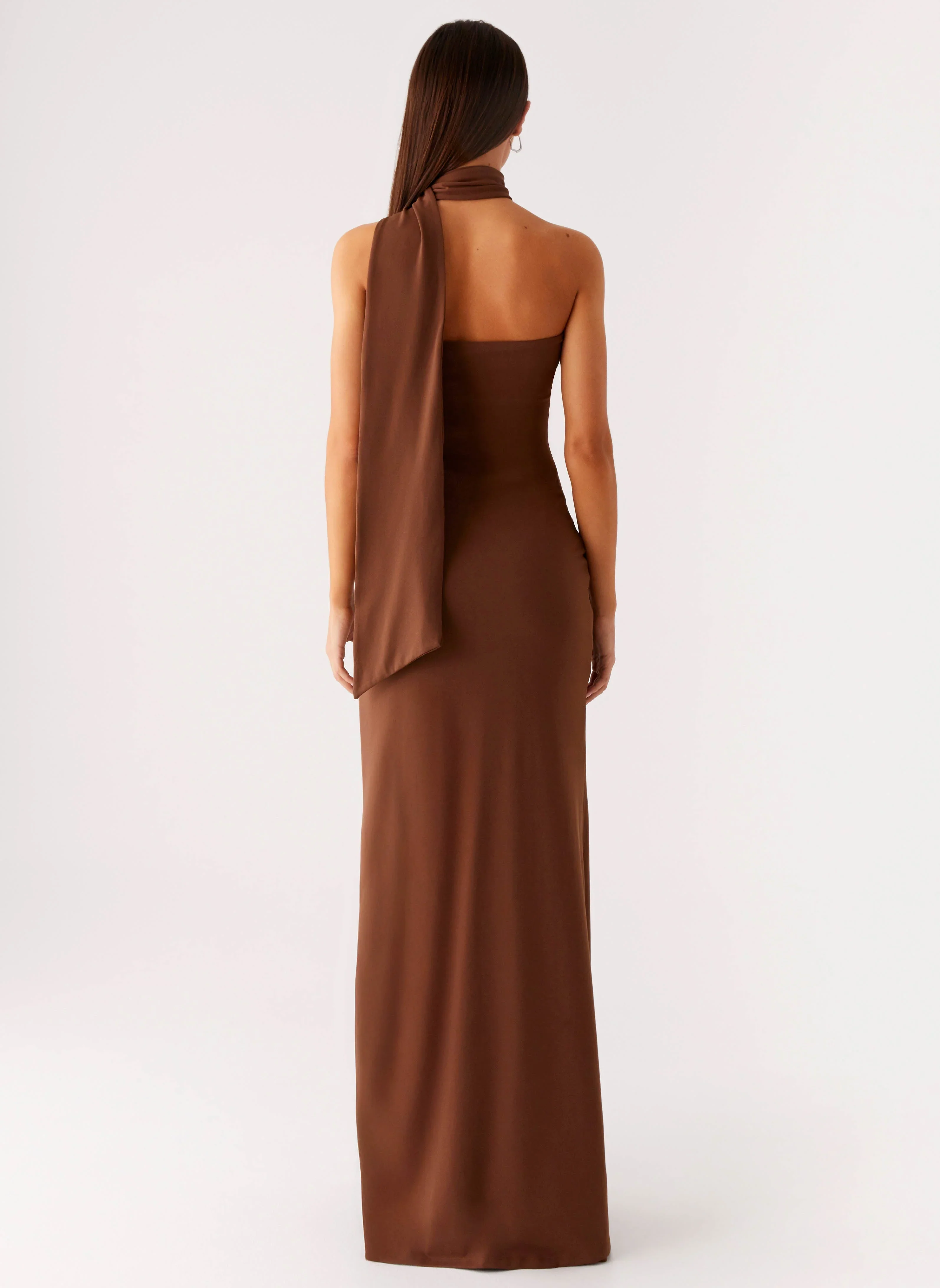 Olive Bloom Maxi Dress - Chocolate